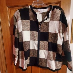 Like New DressBarn size 22/24 full zip colorblock sweater